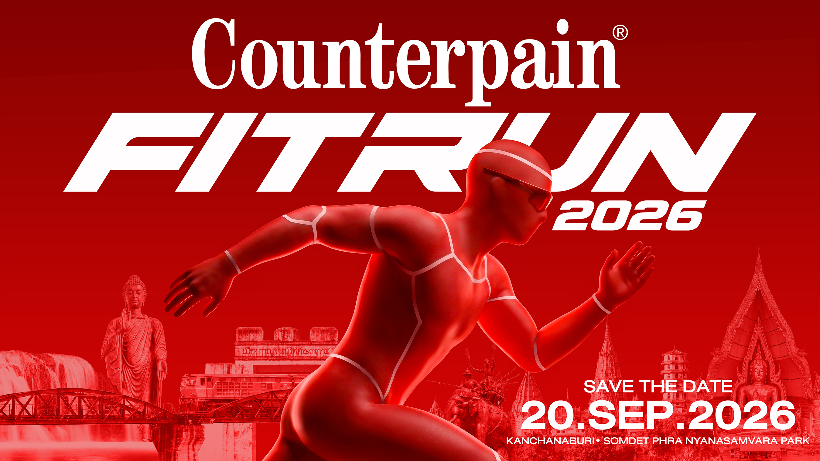 Counterpain Fit Run 2026 KANCHANABURI — 20 SEP 2026 ณ อุทยานสมเด็จพระญาณสังวร
