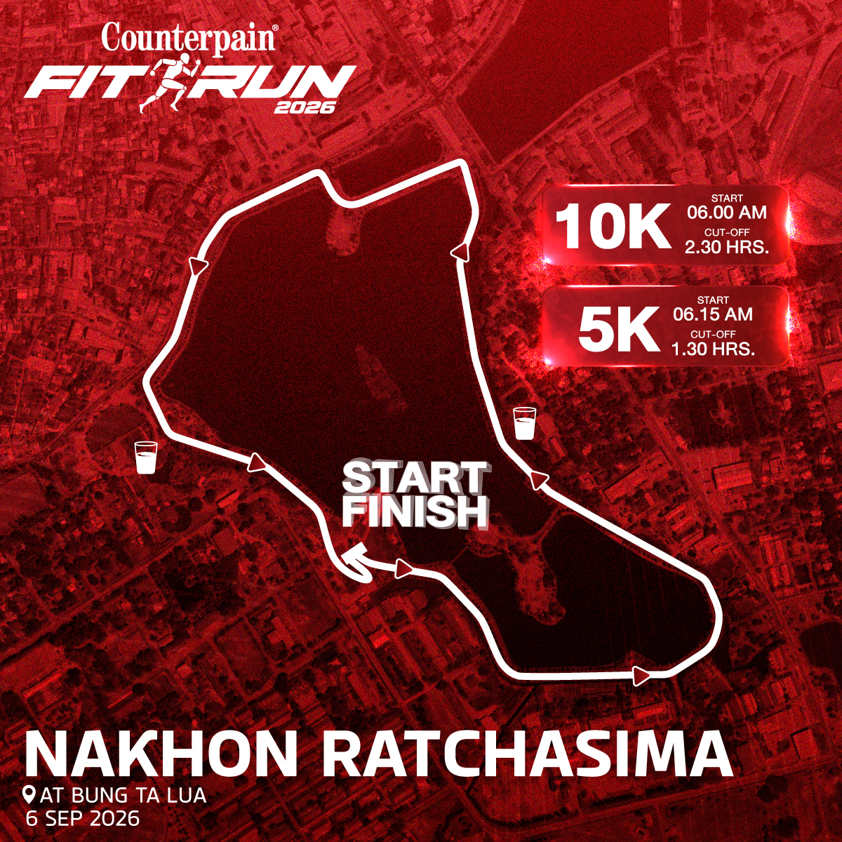 เส้นทางวิ่ง 10K / 6K บุ่งตาหลั่ว